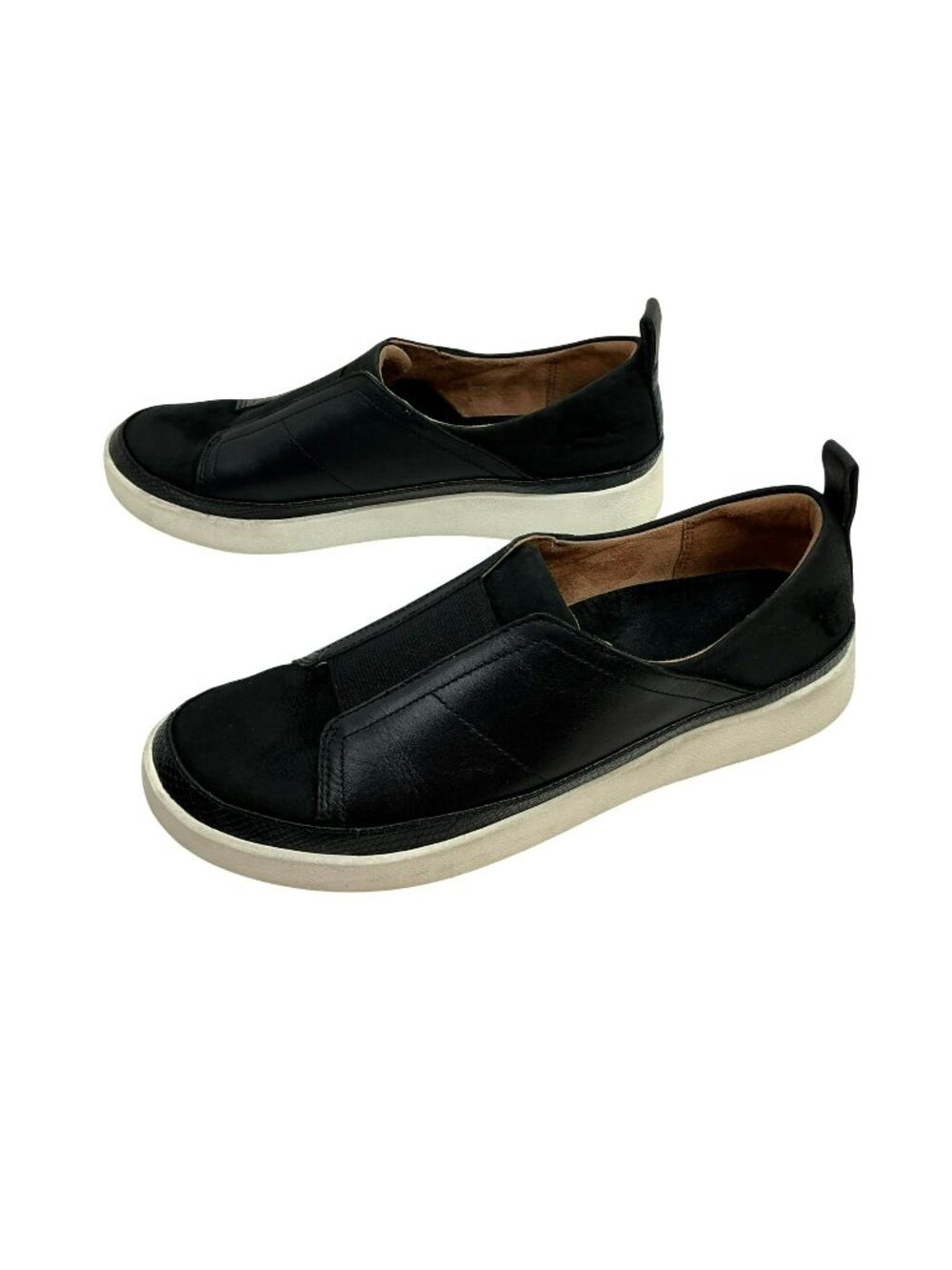 Vionic Zinah Slip-On Leather Loafers Sneakers Womens 7.5  Black